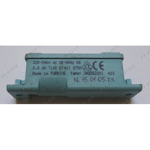 Генератор поджига 220-240V 50-60Hz 090646 type 342252201 2 контакта плиты Electrolux Gorenje