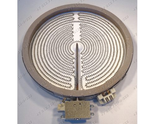 Конфорка стеклокерамика двухзонная 2200W/1000W 205 мм (230 мм) для плиты