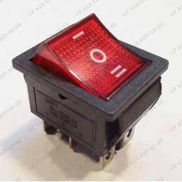 Клавиша включения широкая 3 положения 6 контактов KCD4 15A 250V
