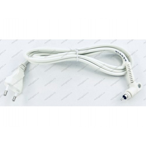 Сетевой шнур для плойки, утюжка, фена и т.д. Redmond поворотный 45 гр, 2.5A 250V длина 1,6 метра (разъем D=7,5 мм H=13 мм) Белый