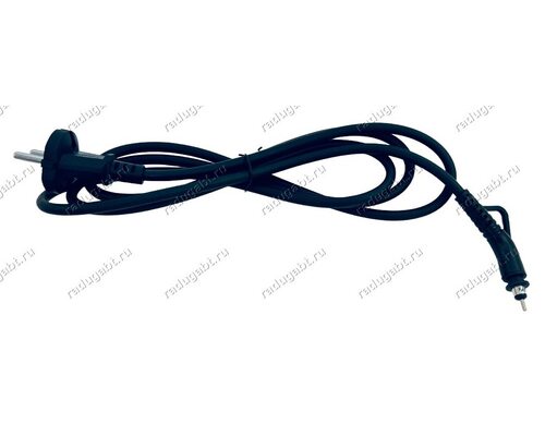 Сетевой шнур для плойки, утюжка, фена и т.д. Redmond поворотный 45 гр, 16A 250V длина 1,6 метра (разъем D=7,5 мм H=14,5 мм)