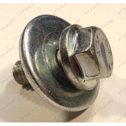 Болт шкива в сборе с шайбой стиральной машины Vestel WMO1041LCD, Whirlpool AWG223, Hansa AWN510DR
