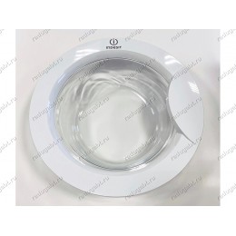 Люк в сборе белый для стиральной машины Indesit PWSC5104WCIS.L PWSE6104SCIS