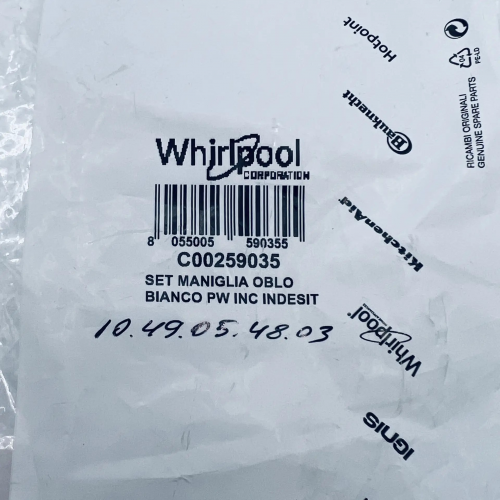 Ручка для стиральной машины Indesit IWDE127EU, Ariston CAWD1297RU, CAWD129EU, AWM108EU и т.д.